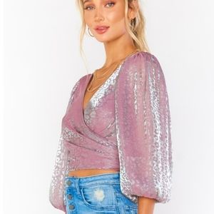 Show Me Your Mumu Joplin Top Cheetah Organza Size Medium